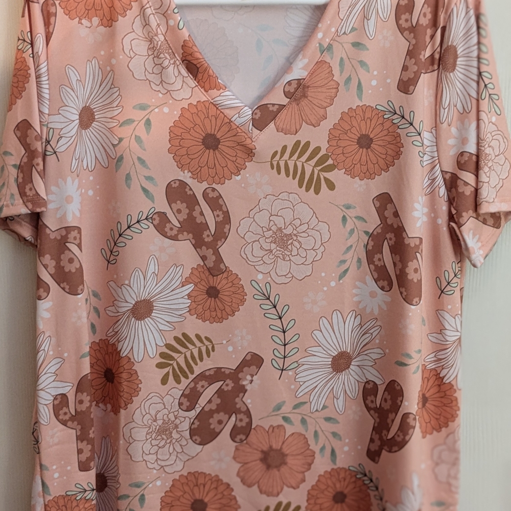 Pink and White Relaxed Short Sleeve T-Shirt